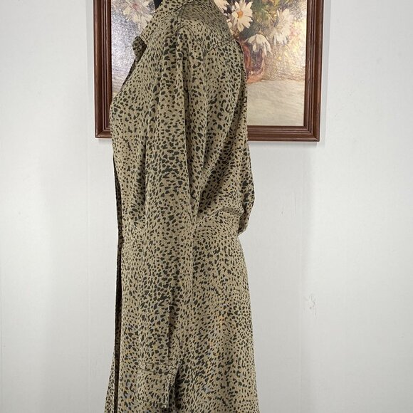 Rag & Bone 100% Silk Karen Wrap Dress Women's 8 Olive Leopard Print NWT - Picture 2 of 15